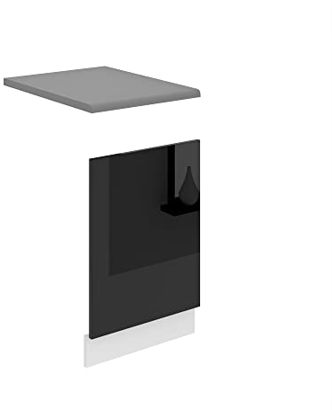 Belini - Pannello frontale per lavastoviglie PO, larghezza 45 cm, colore: Nero lucido
