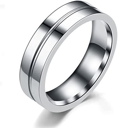 Wycian Ring Silber Damen, Ring Frau 54 Glatte Oberfläche Edelstahl Elegant Versprechen Verlobung Ringe für Unisex