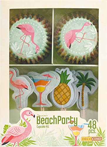DECOCINO Muffin-Set BeachParty 48-tlg. Cupcake-Deko