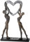 Casablanca Design Skulptur Victory Paar hält Herz hoch Höhe 37 cm Breite 26 cm bronzeoptik aus Poly Wohnzimmer Skulpturen Deko Modern