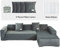 ele ELEOPTION Sofa Überzug Samt Stretch Sofabezug 2er Set 3 Sitzer Verdickung Couchbezug für L Form Sofa Ecksofa inkl. 4 Stücke Kissenbezug (pur Hellgrau)