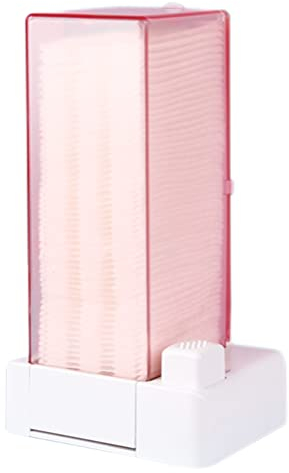 Atyhao Boîte de Rangement en Coton Cosmétique, Distributeur Automatique de Tampons en Coton Appuyez sur le Distributeur de Maquillage Organisateur de Tampons en Coton Cosmétique (rose)