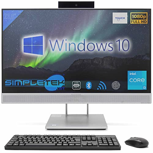HP 800 G4 All in One Touchscreen 24 FHD i3 8° | Windows 10 Pro | Webcam Pop-Up e Lettore di impronte | Aio Touch Screen | 8GB SSD 240GB (Ricondizionato)