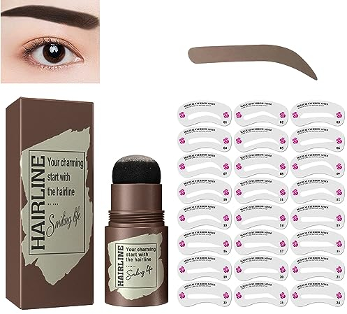Augenbrauen Stempel Schablone,Eyebrow Powder Stamp,Augenbrauenstempel-Set,Wasserfest Augenbrauenstempel,Augenbrauen-Stempel-und Form-Sets,Make-up-Augenbrauen-Puder,Brows Schablone&StempelSet