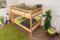 Etagenbett 120 x 200 cm für Erwachsene Easy Premium Line K24/n, Kopf- und Fußteil gerade, Buche Massivholz Natur lackiert, teilbar