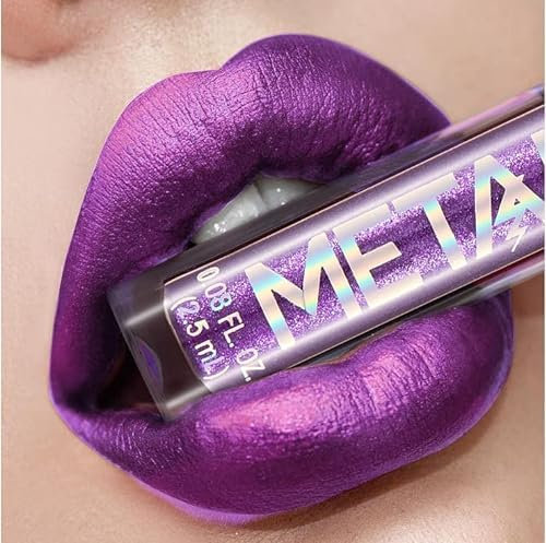 Rossetto liquido metallizzato INTEROOKIE - Colore ricco e vibrante con una finitura scintillante e non appiccicosa (AMETISTA)