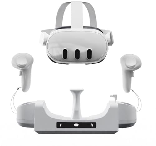 RuiDay Ladestation für Meta Quest 3,Zubehör für Meta Quest 3 Ladestation mit Antirutschmatte,Ladegerät Display Ständer,Laden VR Headset und Controller Gleichzeitig,für Meta Quest 3 zubehör (Type 2)