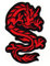 Drache Rot Aufnäher zum aufbügeln oder aufnähen Bügelbild Aufbügler für Kleidung gestickter Bügelpatch Applikation China Patch Größe 9,0 x 6,5 cm
