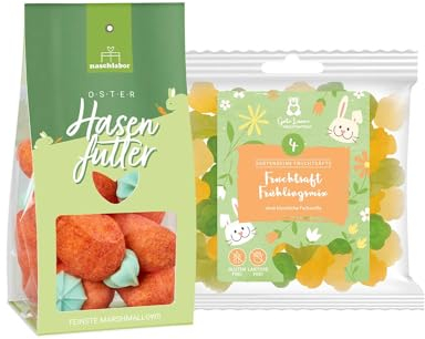 2er-Set Ostern Marshmallows & Fruchtgummi | Geschenk zu Ostern | Ostergeschenk | Mitbringsel | Geschenk für Kinder | Süßigkeiten Geschenk | Leckere und bunte Nascherei | Perfekt für den Ostertisch