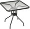 Outsunny Mesa de Jardín Cuadrada Mesa de Comedor Exterior 76x76x72 cm con Agujero para Sombrilla y Encimera de Vidrio Templado para Patio Terraza Negro