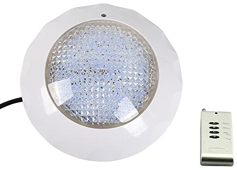 Shiyinge Foco LED RGB para piscina subacuática, luz empotrable, impermeable, multicolor, foco de piscina, lámpara flotante con mando a distancia, color blanco, 12 V, 45 W