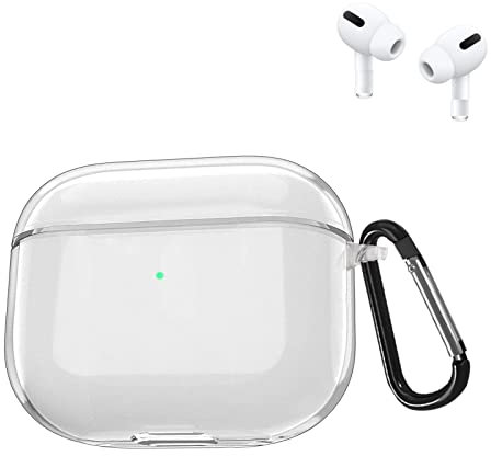 YAODLE hülle Kompatibel mit Airpods Pro 2 Schutzhülle Stoßfeste TPU hülle,Mit Karabiner,Anti-Fingerabdruck,Anti-Abrieb（Durch）