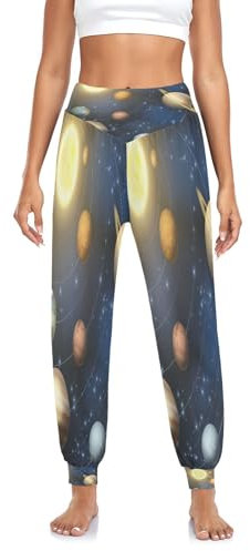 Damen Yogahose Galaxis Solar System Planets Sun Yoga Pilates Hosen Haremshose Dance Hosen Harem Nebel Raum