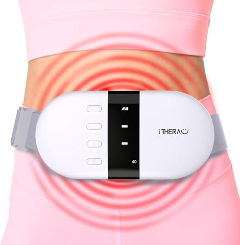 Portable Heating Pad for Period Cramps, Menstrual Heating Pad with 4 Heat Levels and 4 Massage Modes, Cordless Electric Wearable Heat Belt, Larger Heating Area Period Heating Pad for Women and Girls