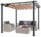 VEVOR Pergola rétractable extérieure 3 x 3 m, tonnelle de Jardin en Aluminium avec auvent Pare-Soleil en Toile Polyester Haute densité Anti-UV, pour patios, Jardins, terrasses, arrière-Cours, Beige
