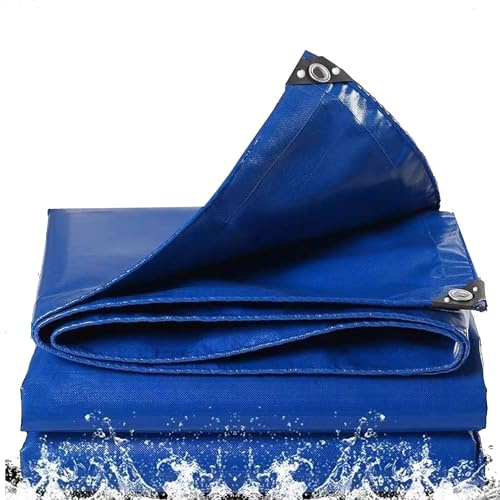 LDQBF Lonas,7x8m 520g/m² PVC Tela Lona Impermeable Exterior Lona Remolque Lona Piscina con Ojales Azúl
