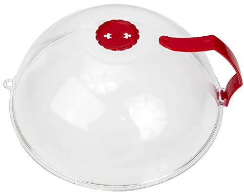 Porta pasteles for almacenar, cubierta for microondas, cubierta for placa de microondas, protector contra salpicaduras, cubierta for comida de picnic, cúpula for pastel con mango de tapa de fácil agar