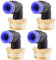 4 piezas 8mm 1/2 PT Racores neumáticos en codo de 90° con rosca macho Racores rápidos neumáticos para mangueras Push-in Conexión de aire comprimido Push-in