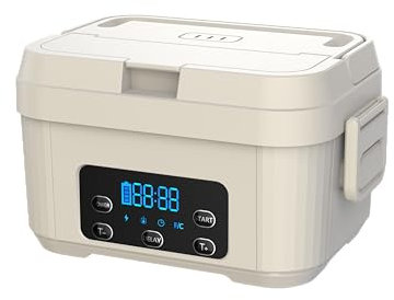 Geveniss Contenitore per il pranzo elettrico senza fili per adulti, riscaldato, con contenitore SS da 1100 ml, alimentato a batteria, con coperchio a tenuta stagna, riscaldamento rapido fino a 104 °C,