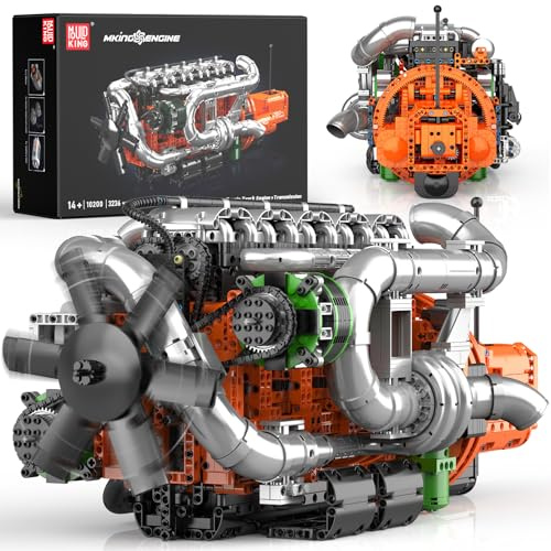 Mould King 10200 Technik LKW-Motor Bausatz, 3236 Klemmbausteine, Funktionierendes STEM-Modell für Erwachsen ab 14, Geschenk & Ausstellungsstück