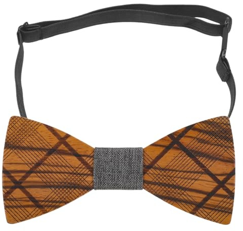 BESPORTBLE Herren Fliege Aus Holz Verstellbare Bräutigam Fliege Mit Streifenmuster Handgefertigte Anzugfliege Für Hochzeit Party Abendessen Und Besondere Anlässe