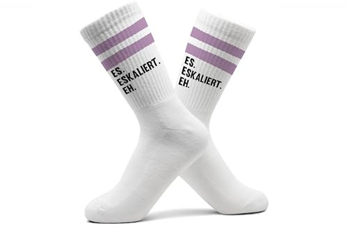 Shirtracer Tennissocken Es Eskaliert Eh Party | Sportsocken, Damen, Herren, Feier, Alkohol, Trinken, Cocktail, Motiv, Spruch, Retro, lustig, Geschenk