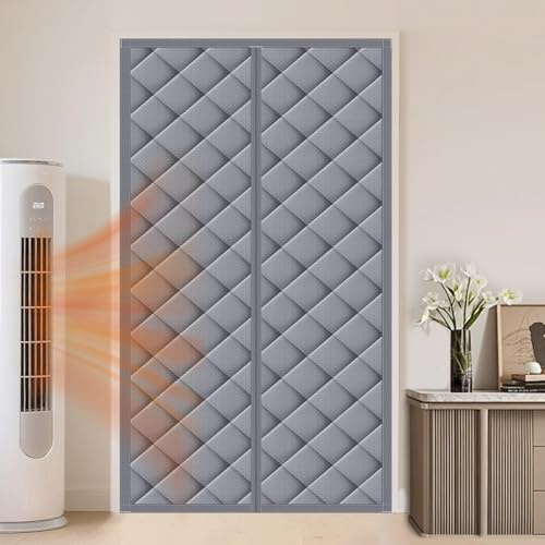 Rideau de Protection Thermique Magnétique de Portes, Couverture Isolation Aimanté, Anti Froid, Coupe-Vent, Fermeture Automatique, for Portes de Cave Terrasse Balcon