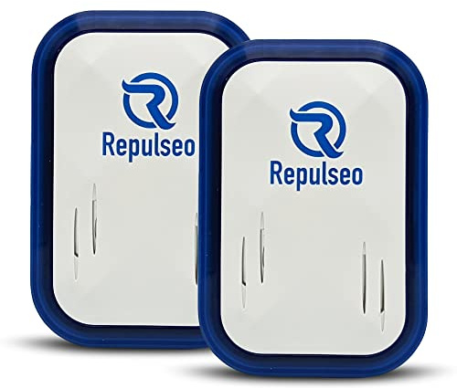 Repulseo® Ultraljudsavvisande mot Gnagare V10 ★ Franskt Märke★ - Ultraljudsenhet mot Möss och Råttor Inomhus - Effektivt Alternativ till Fällor och Råttgift - Giftfritt - Set med 2