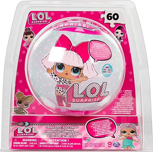 Cardinal Games 6042054 - LOL Doll SphereTin-Puzzle, 60 Teile, Poster und Sticker, L.O.L. Surprise