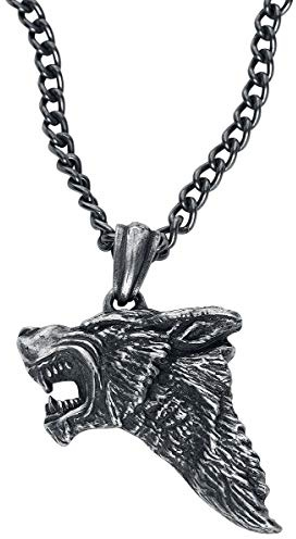 Alchemy Gothic Dark Wolf Necklace Silver-Coloured