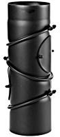 Rauchrohrbogen 0-90° mit Reinigungsöffnung Tür verstellbar 4 teilig schwarz Durchmesser 150 mm DN 15 cm