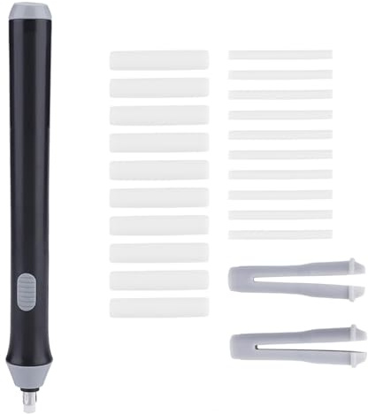 Elektrischer Radiergummi batteriebetrieben 17.3cm | Kunststoff, 22 Nachfüllminen, 2 AAA Batterien, für Zeichnen und Malen