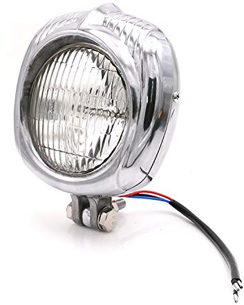 Retro Vintage Polieren Front Motorrad Scheinwerfer Lampe Cafe Racer Touring Roller Cruiser Choppers Benutzerdefinierte (klar)