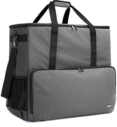 CURMIO Reisetasche für Desktop Computer, Tragetasche für Computer PC-Gehäuse, Tastatur, Kabel usw, PC Transport- & Aufbewahrungstasche für Gamer/Multimedia/Office/Büro, (NUR MIT Tasche), Grau
