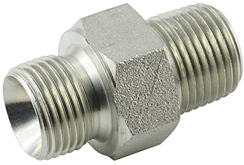Fittingteile - Doppelnippel mit G-/ NPT-Gewinde Adapter bis 280 bar (Gewindegröße: NPT 1/2 x G 1/2)