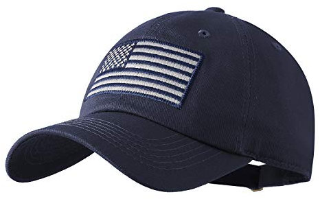 IIN American Flag Baseball Cap for Men Women Low Profile USA Army Tactical Operator Military Plain Dad Hat, Navy, M