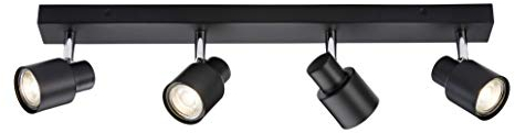 Knightsbridge Quad GU10 Spotbalken in Mattschwarz