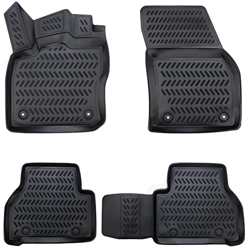 ELMASLINE 3D Gummimatten Set für VW Caddy 5 (V) 2020-2026 | Extra hoher 5cm Rand - Fußmatten
