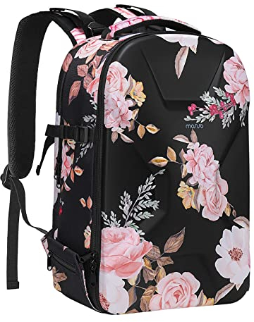 MOSISO Camera Backpack, DSLR/SLR/Mirrorless Photography Camera Bag Peony Waterproof Hardshell Case with Tripod Holder & Laptop Compartment Compatible with Canon/Nikon/Sony/DJI Mavic Drone, Black
