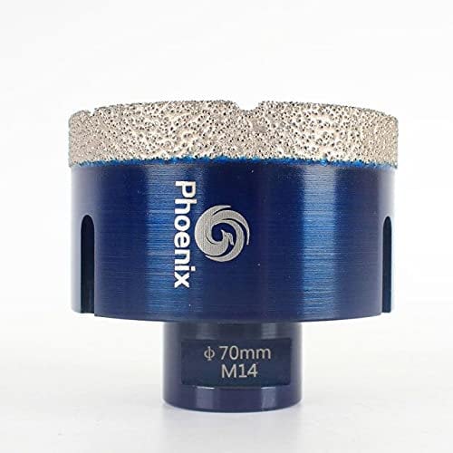 Raizi Vacuum Brazed Diamond Core Drill Bit Diamond Hole Saw for Porcelain Tile, Ceramic, Granite,Marble, Stone& Concrete (70mm)