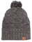OXMO Pom Damen Wintermütze Beanie Mütze aus 100% Baumwolle Grobstrick, Größe:ONE, Farbe:Dark Grey (792890)