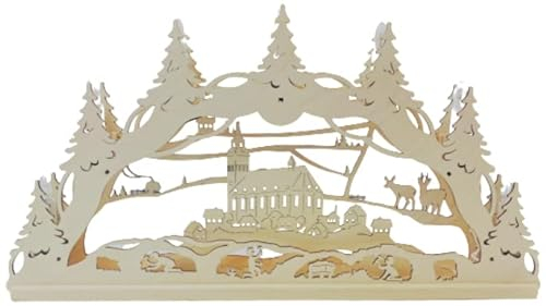 Lichterbogen - Große Stadtkirche Schneeberg, 55 cm, Original Erzgebirge