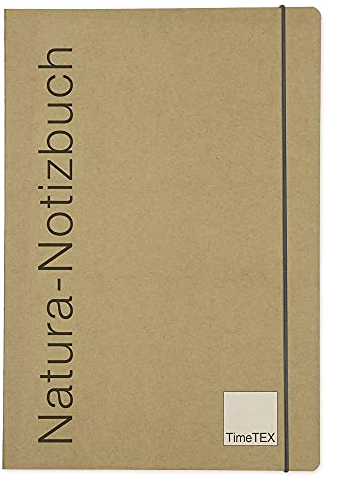 TimeTEX Natura-Notizbuch A4-Plus mit Karton-Cover - 198 Seiten - mit Verschlussgummi - 10352