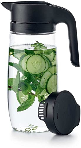 New Tupperware Clearly Elegant - Jarra (1,7 L, tapa negra)