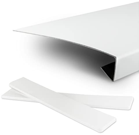 TJ Fensterbank Verkleidung in weiß I 38 x 70 cm I Dicke 3,5 mm I pflegeleichte PVC Fensterbrett-Abdeckung mit Seitenabschluss I Fenstersims Renovierung kratzfest & feuchtigkeitsundurchlässig