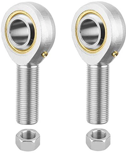 HiPicco POS10 Rod End Bearing, 2pcs 10mm Bore Pre-Lubricated M10x1.5mm Metric Male Thread Right Hand Heim Joint with Jam Nuts