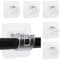 6Pcs Curtain Rod Holder, Self Adhesive Curtain Rod Bracket Nail Free Adjustable Rod Bracket Holders, Curtain Pole Wall Brackets Fixing Rod Holder for Home Bathroom Kitchen and Hotel (Transparent)