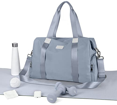 Sporttasche Reisetasche, Sport Duffel mit Schuhfach & Nassfach, Handgepäck Tasche Weekender Bag wasserdichte Übernachtungstasche Fitnesstasche Trainingstasche Kliniktasche,F3-Saphirblau
