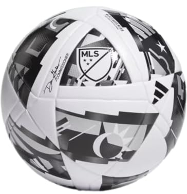 adidas MLS League Soccer Ball, Black/Gold Metallic/White, Small, 5