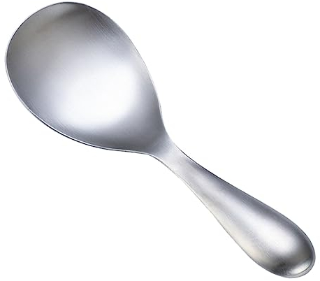 HAKIDZEL 1pc Serving Spoon Rice Cooker Spoon Stainless Steel Rice Paddle Sauce Ladle Japanese Rice Cooker Asian Salad Kit Silicone Cooking Utensil Set Rustproof Cookware Kitchen Gadgets Mix